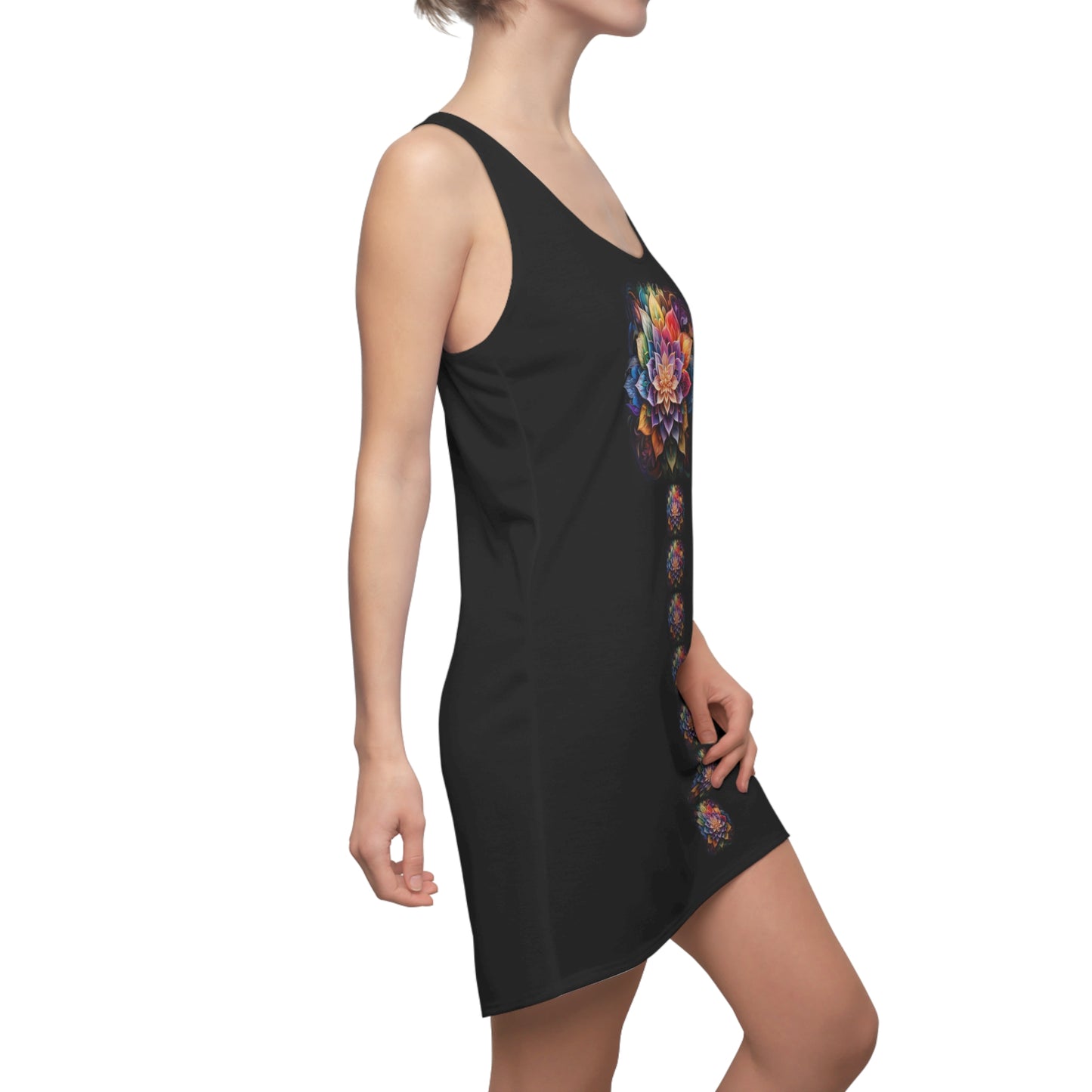 Lotus Mandala Trail - Artistic Racerback Dress