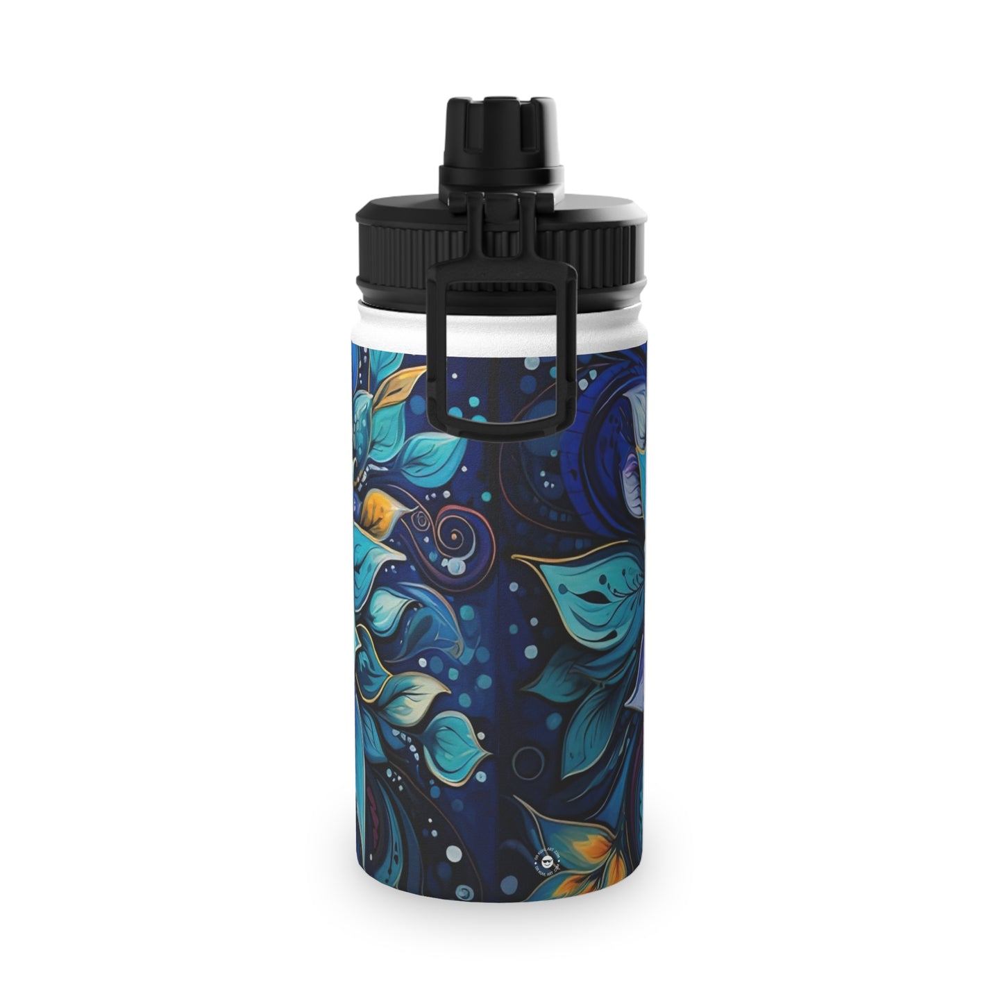 Blue Floral Mandala - Water Bottle