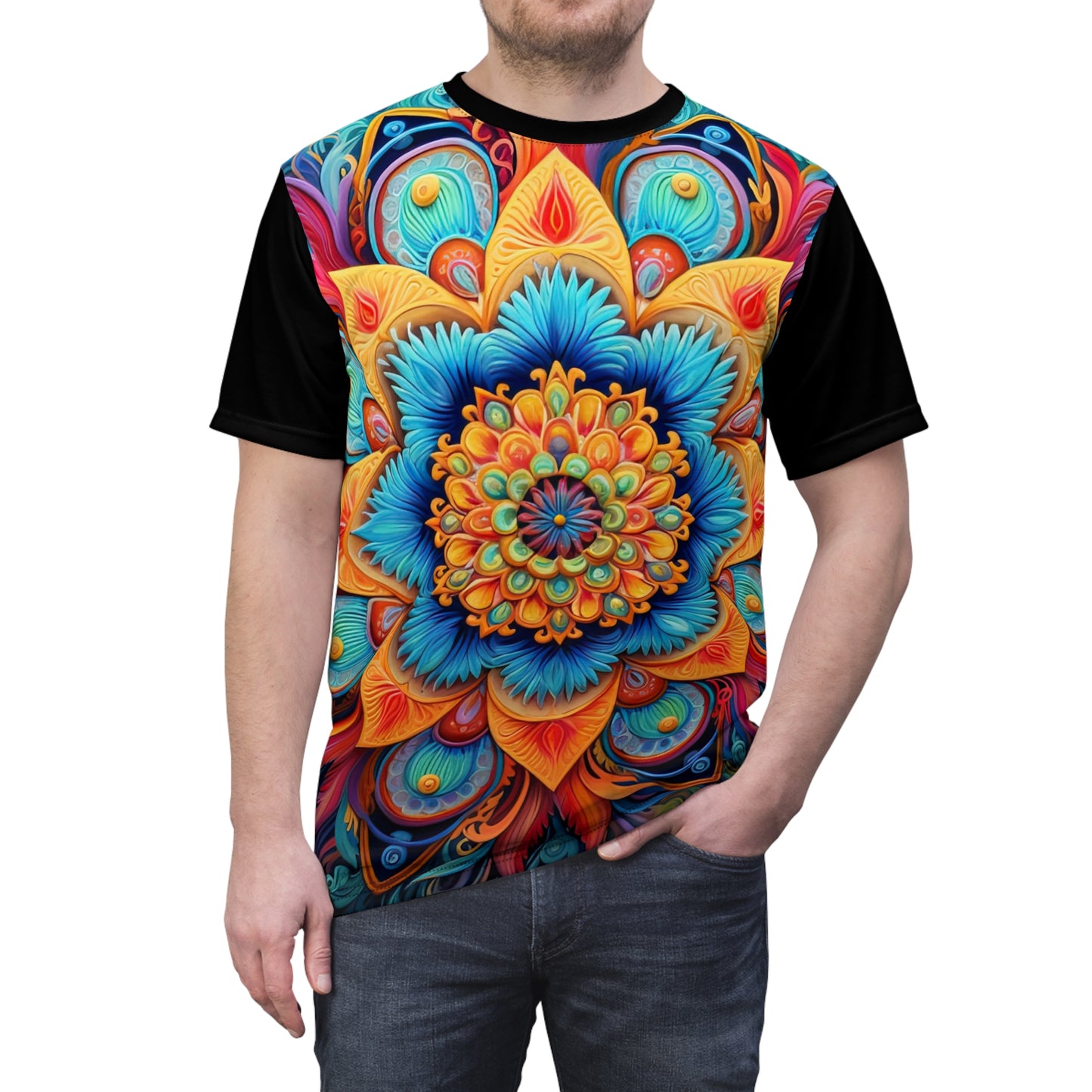 Floral Mandala in Black - Fashion Tee