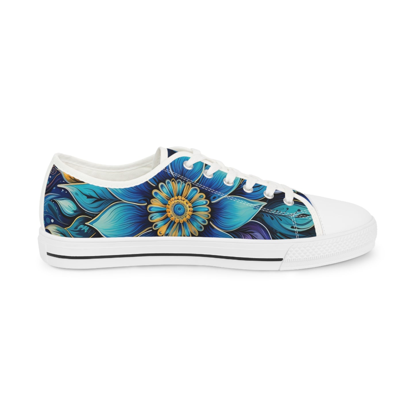 Blue Floral Mandala - Men's Sneakers