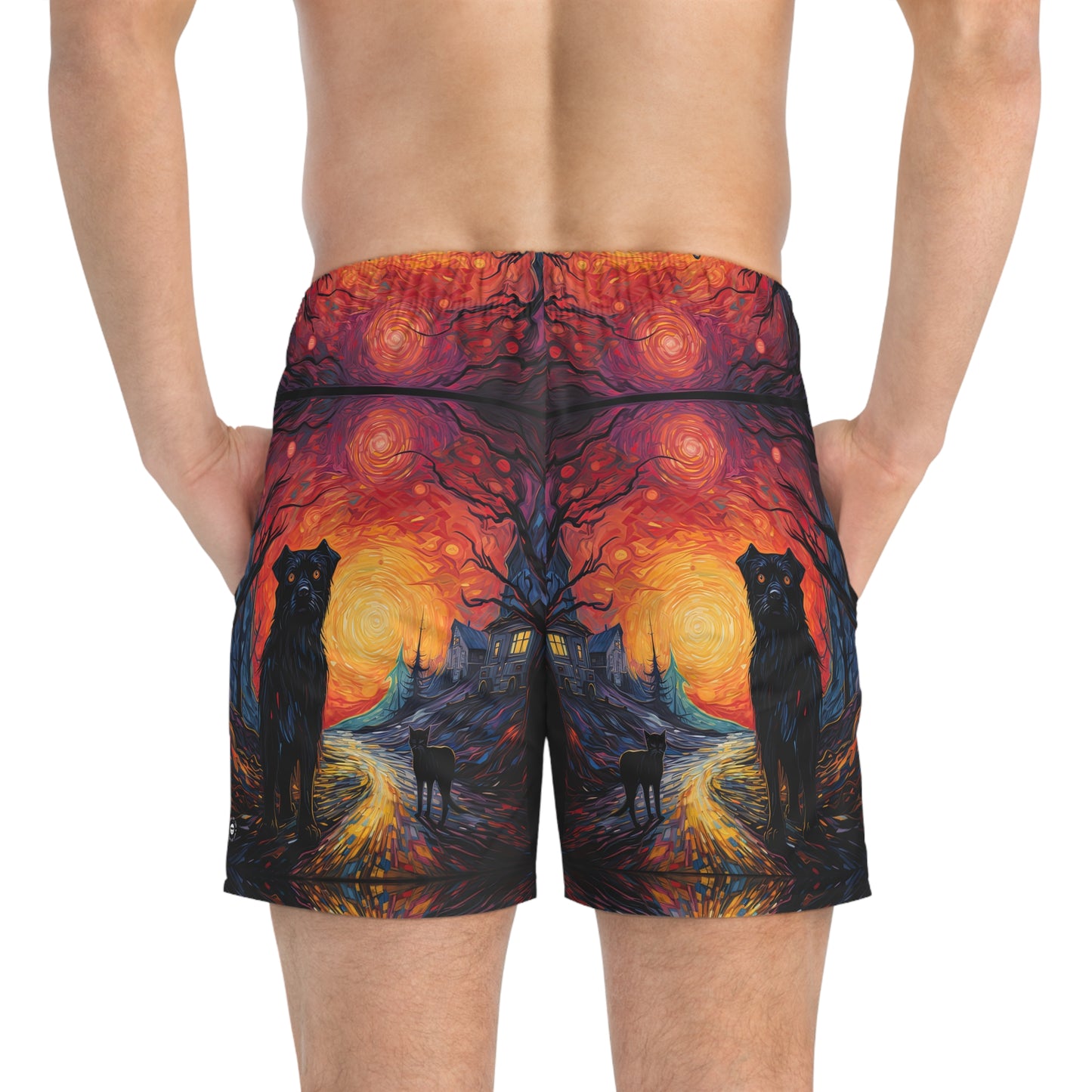 Scary Night - Artsy Swim Trunks