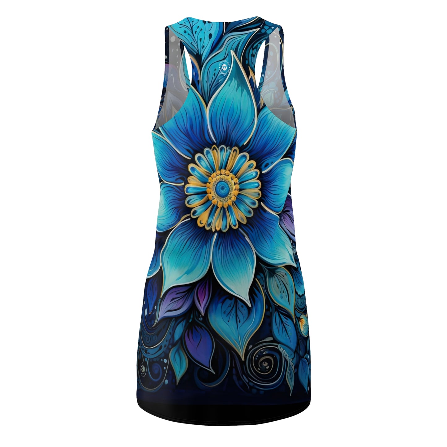 Blue Floral Mandala - Artistic Racerback Dress