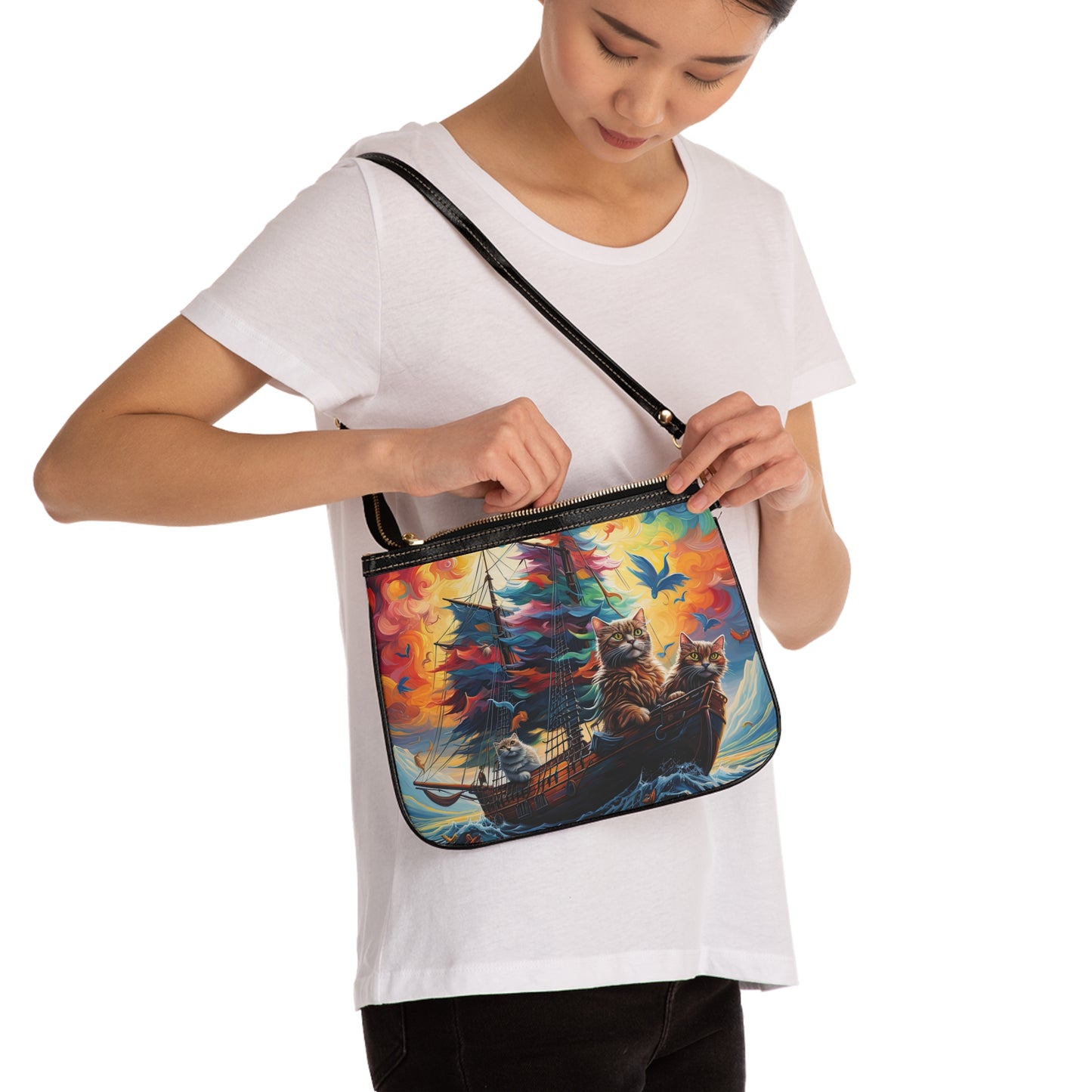 Sea Cats - Small Purse