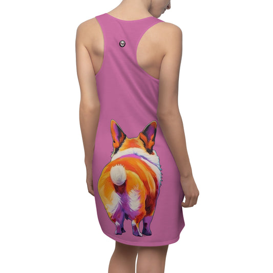 Corgi Butt in Pink - Artistic Racerback Dress