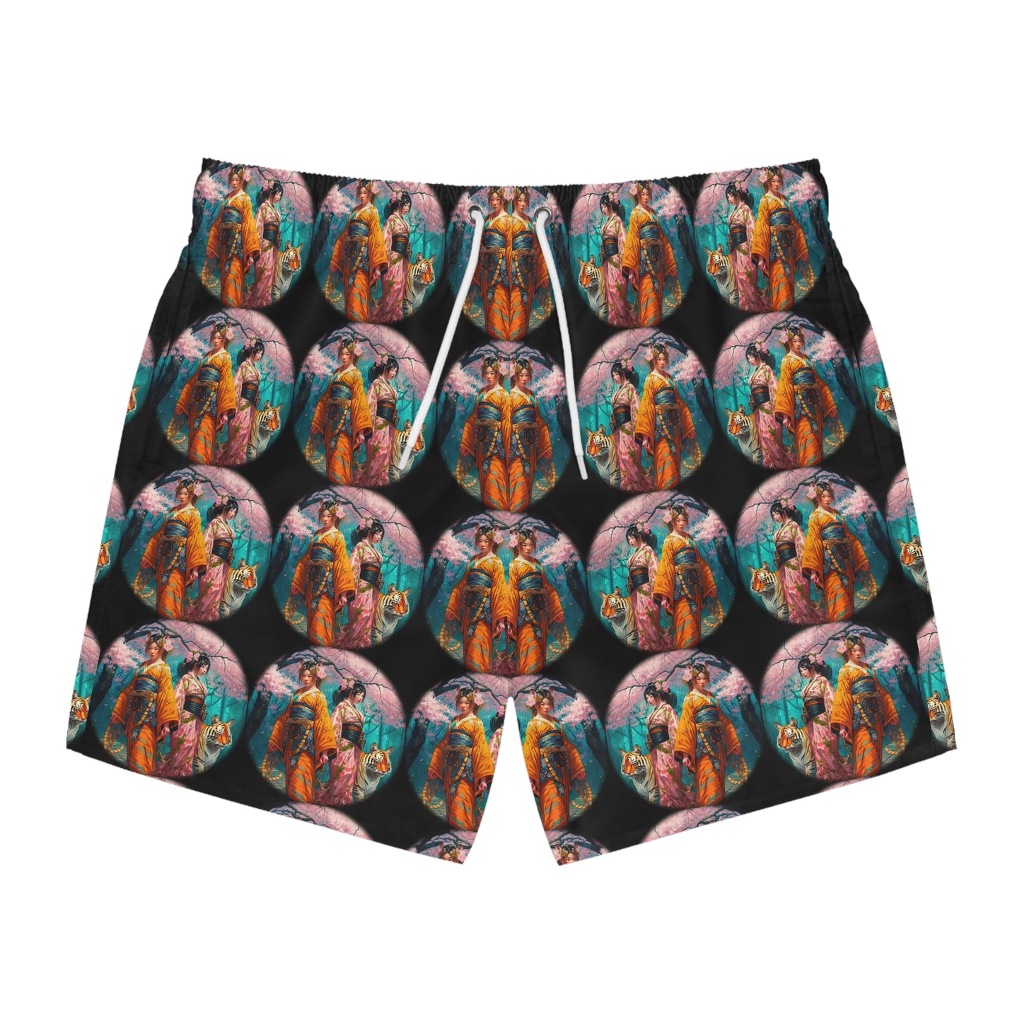 Tiger Geishas - Artsy Swim Trunks