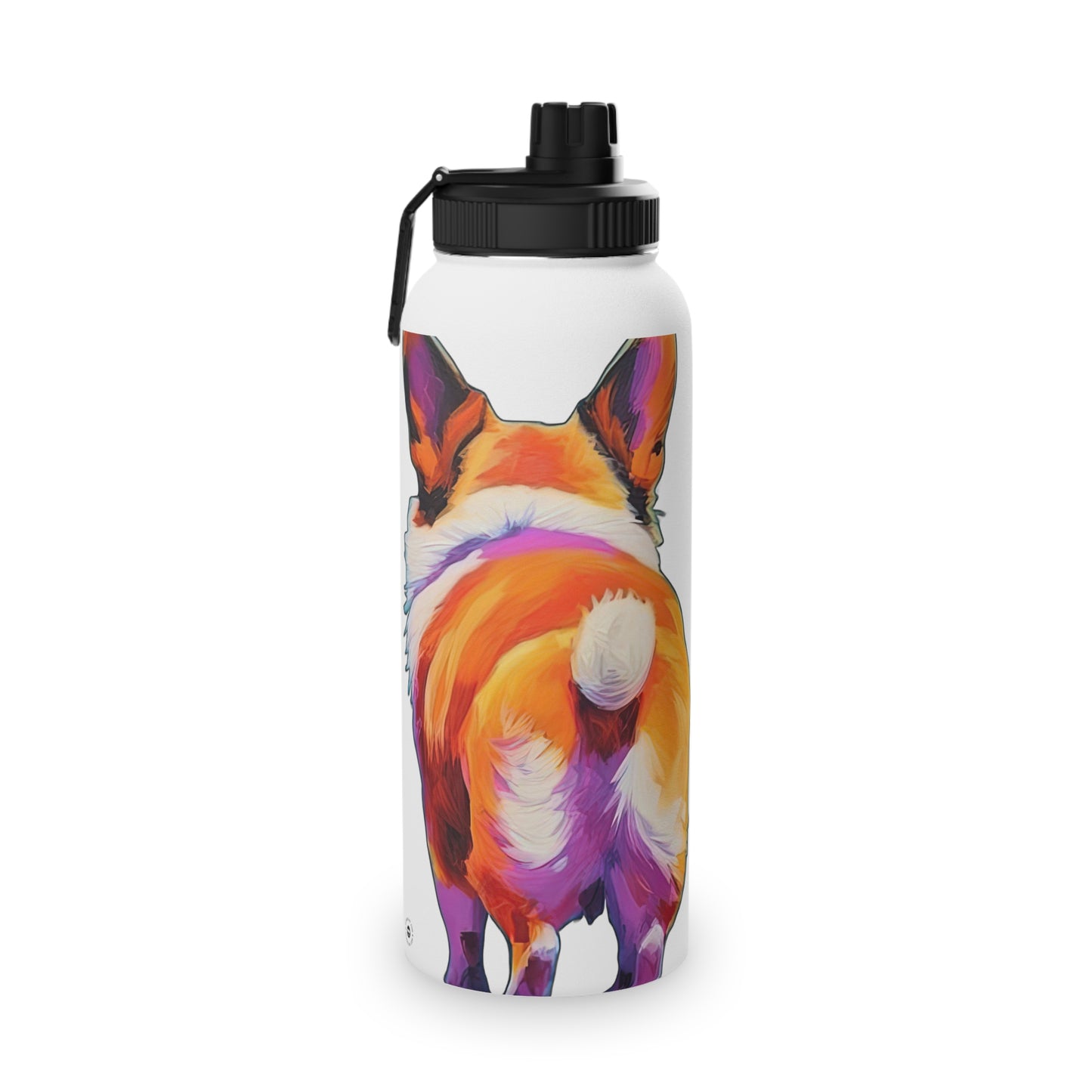 Corgi Butt in White - Water Bottle