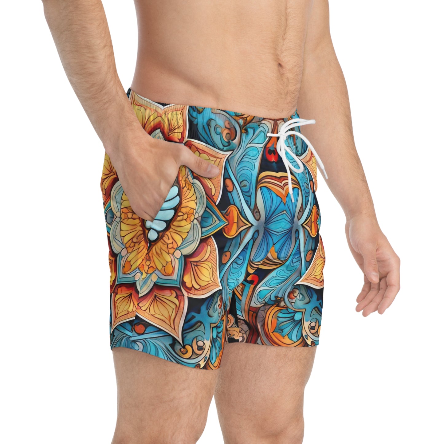 Winged Mandala - Artsy Swim Trunks