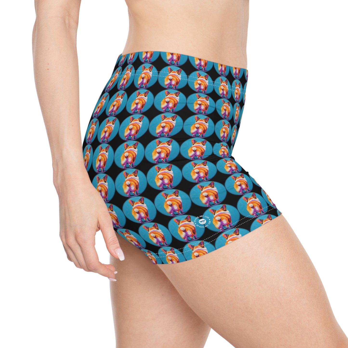 Corgi Butt Dots in Black - Artistic Shorts