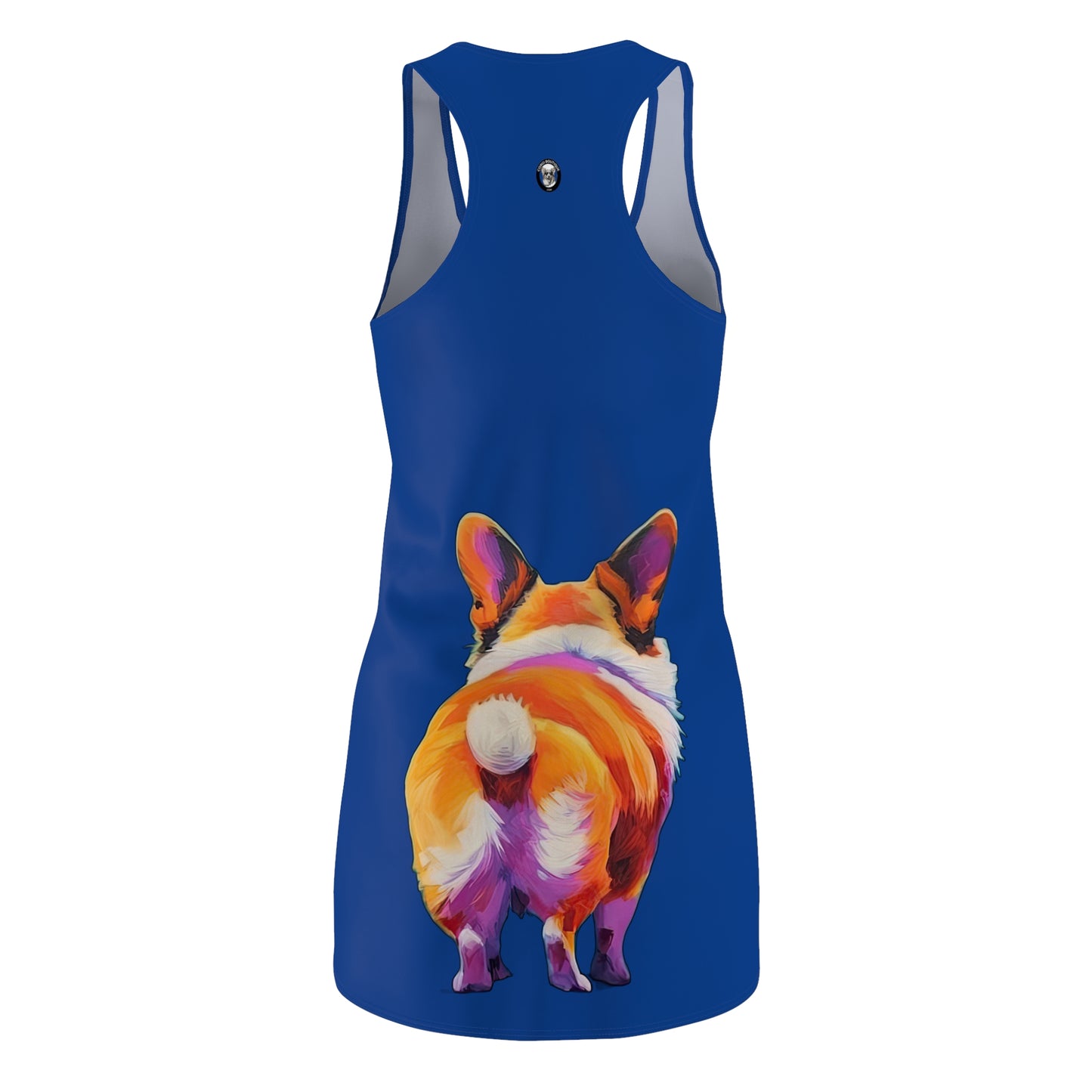 Corgi Butt in Blue - Artistic Racerback Dress