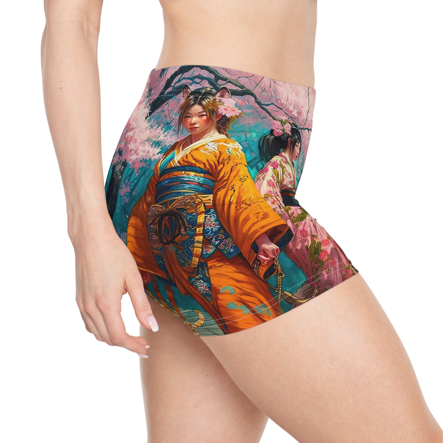 Cherry Blossom Tiger Geishas - Artistic Shorts