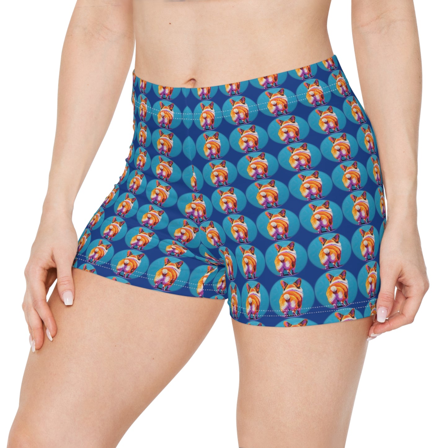 Corgi Butt Dots in Blue - Artistic Shorts