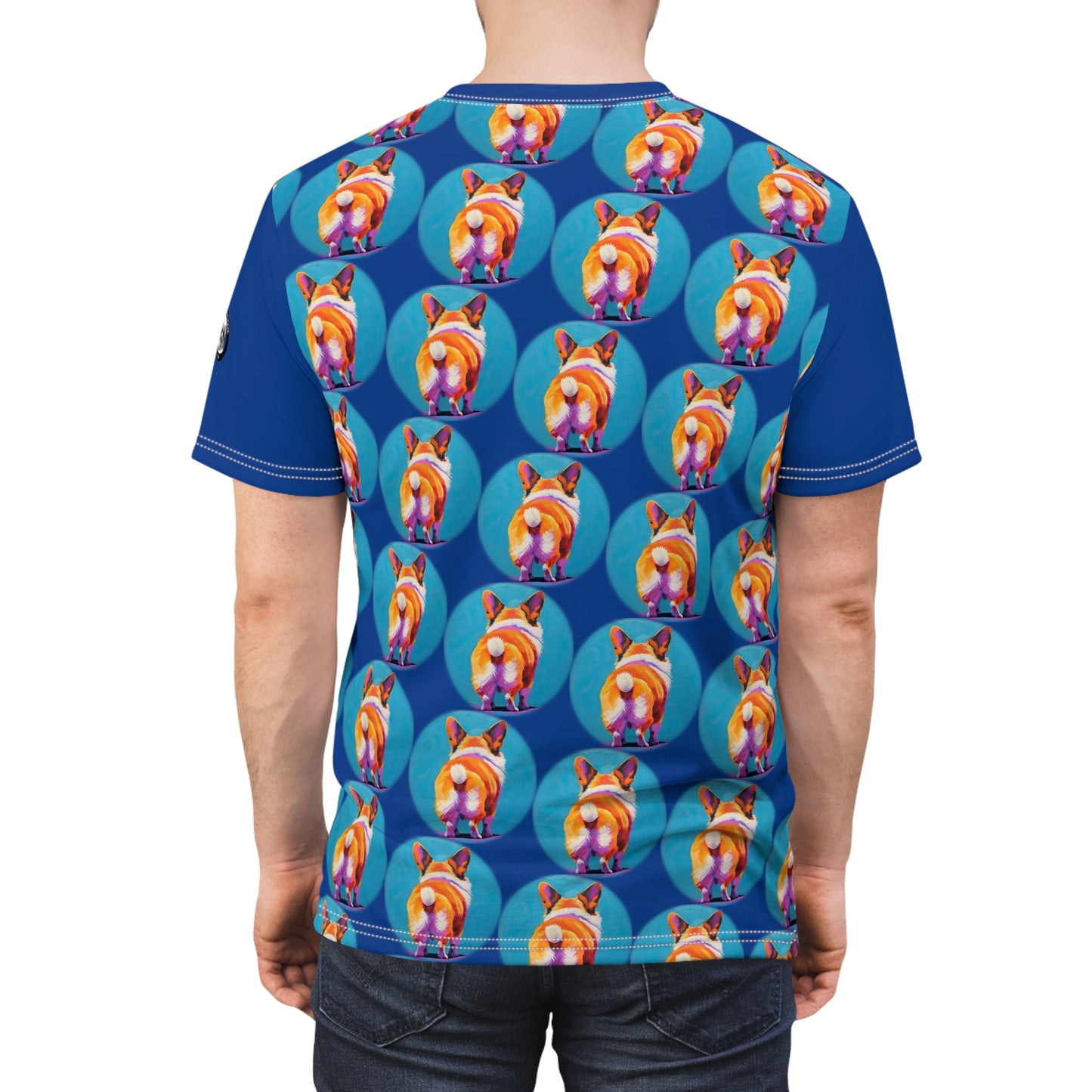 Corgi Butt Dots in Blue - Fashion Tee