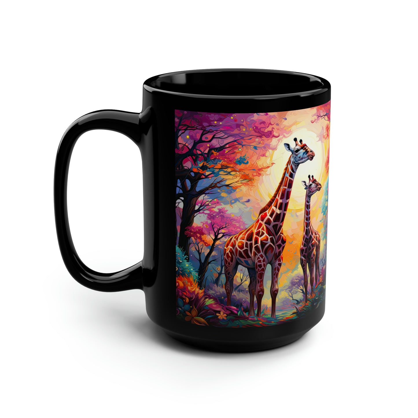 Giraffe Sunset - Mug Art