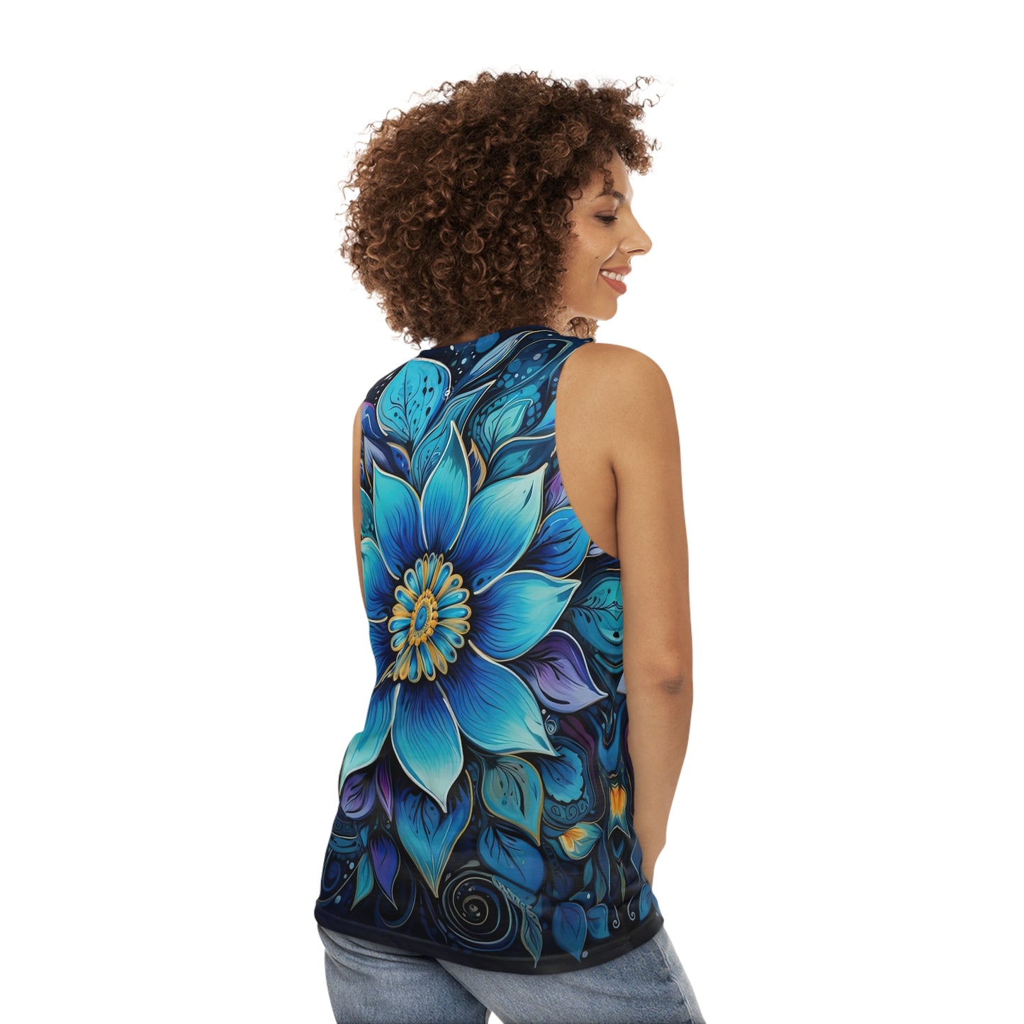 Blue Floral Mandala - Tank Top