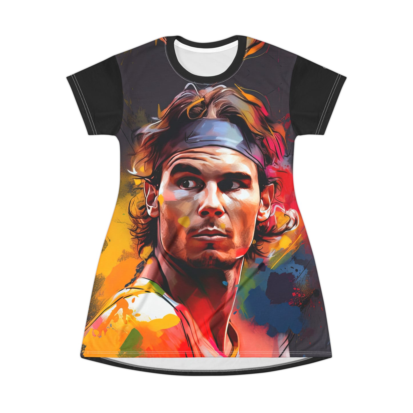 Raphael Nadal Portrait - Artsy T-Shirt Dress