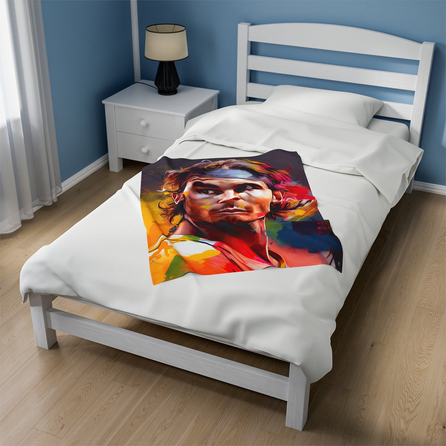 Raphael Nadal Portrait - Artsy Throw Blanket