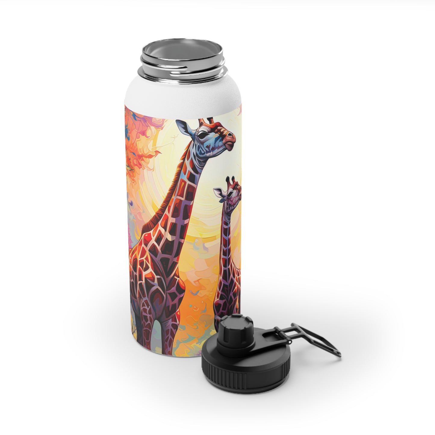 Giraffe Sunrise - Water Bottle