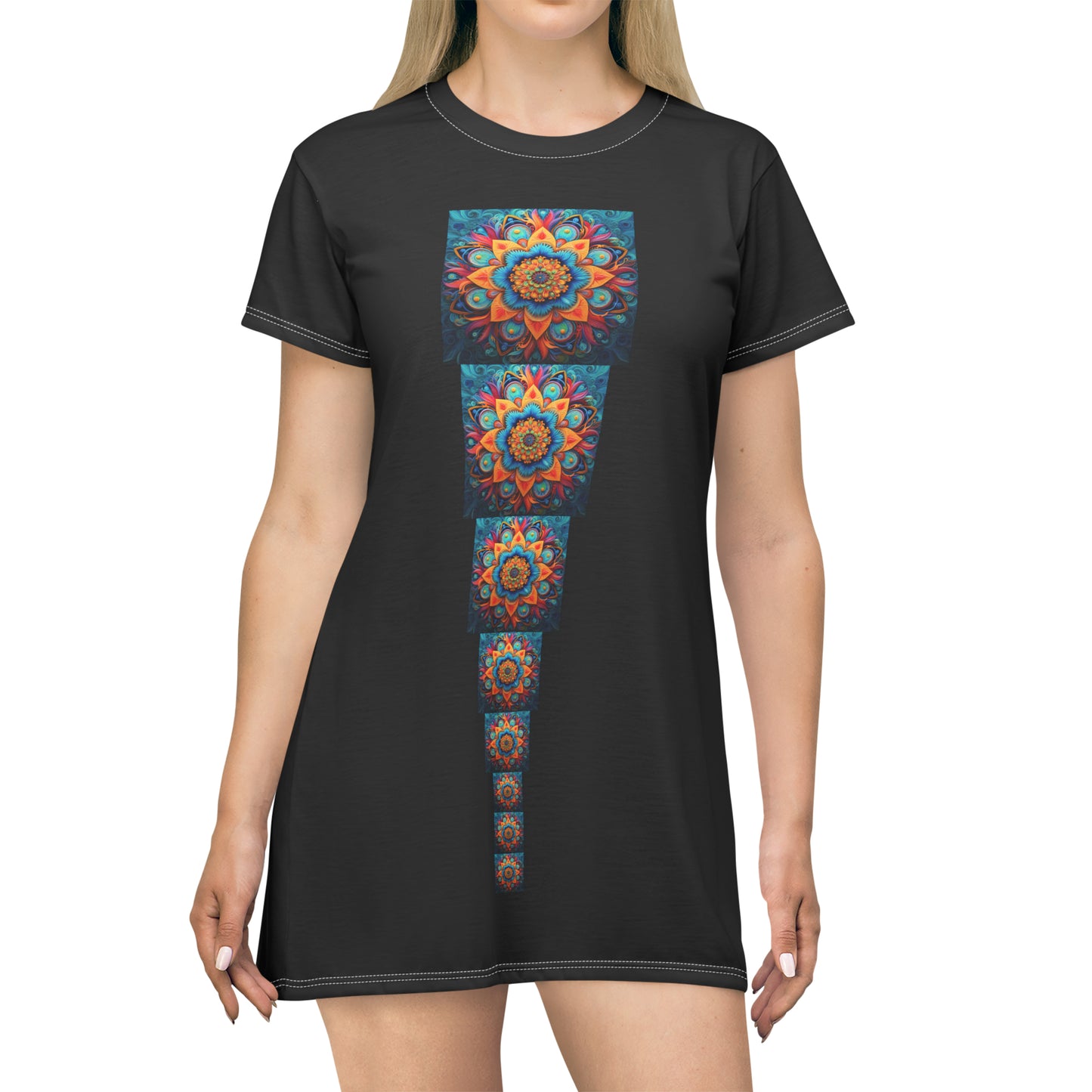 Floral Mandala Trail - Artsy T-Shirt Dress