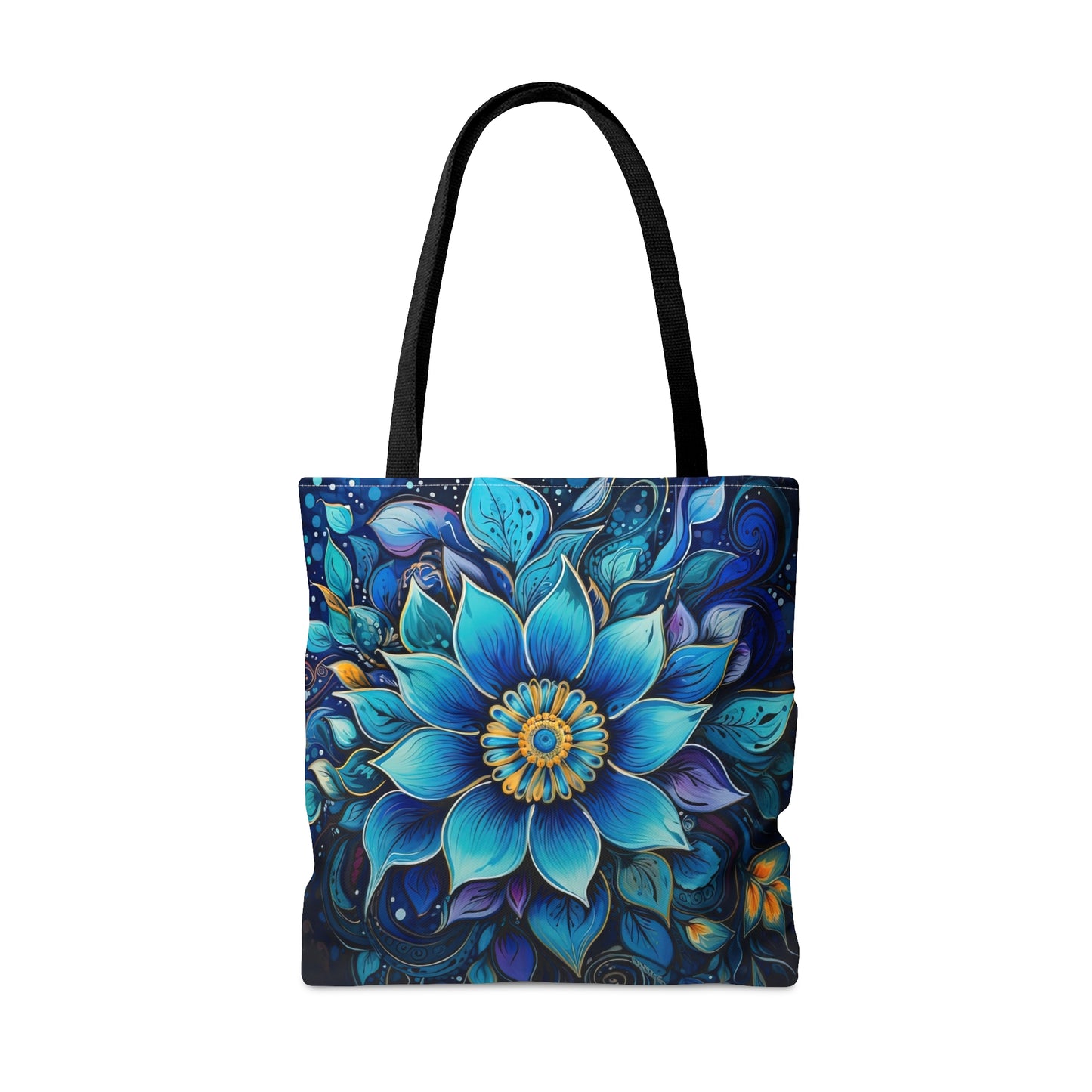 Blue Floral Mandala - Artistic Tote Bag