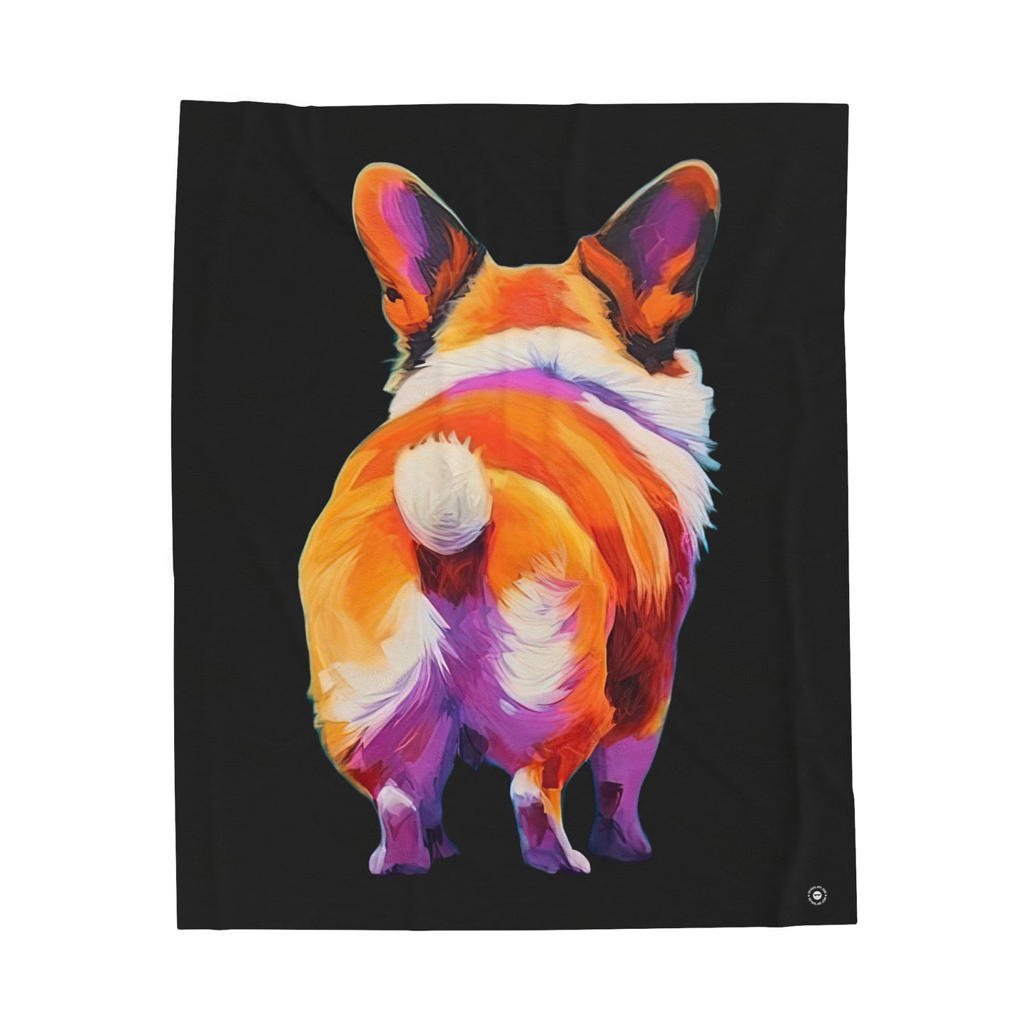 Corgi Butt in Black - Artsy Throw Blanket