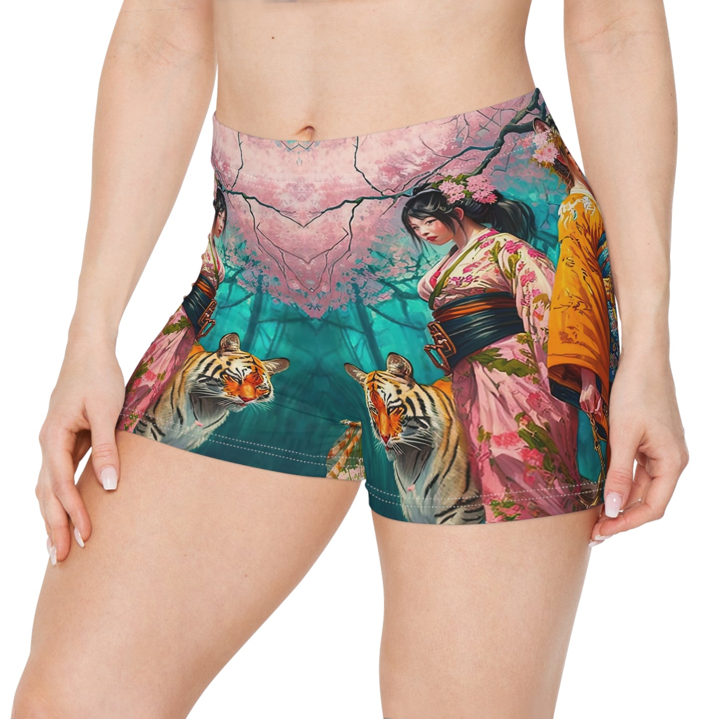 Cherry Blossom Tiger Geishas - Artistic Shorts