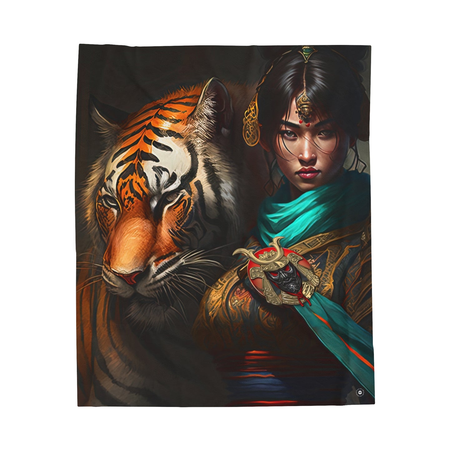 Bengal Tiger Goddess - Artsy Throw Blanket