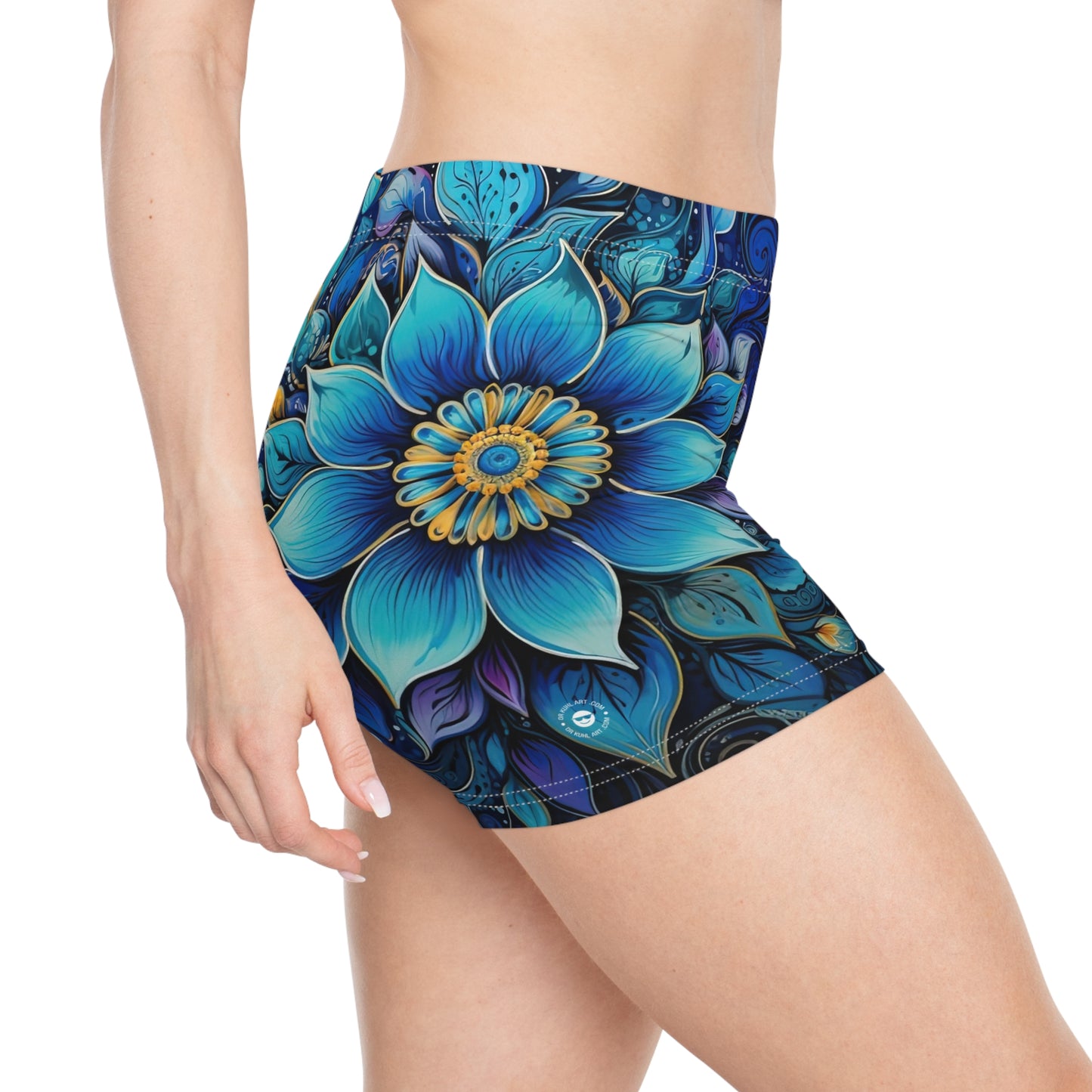 Blue Floral Mandala - Artistic Shorts