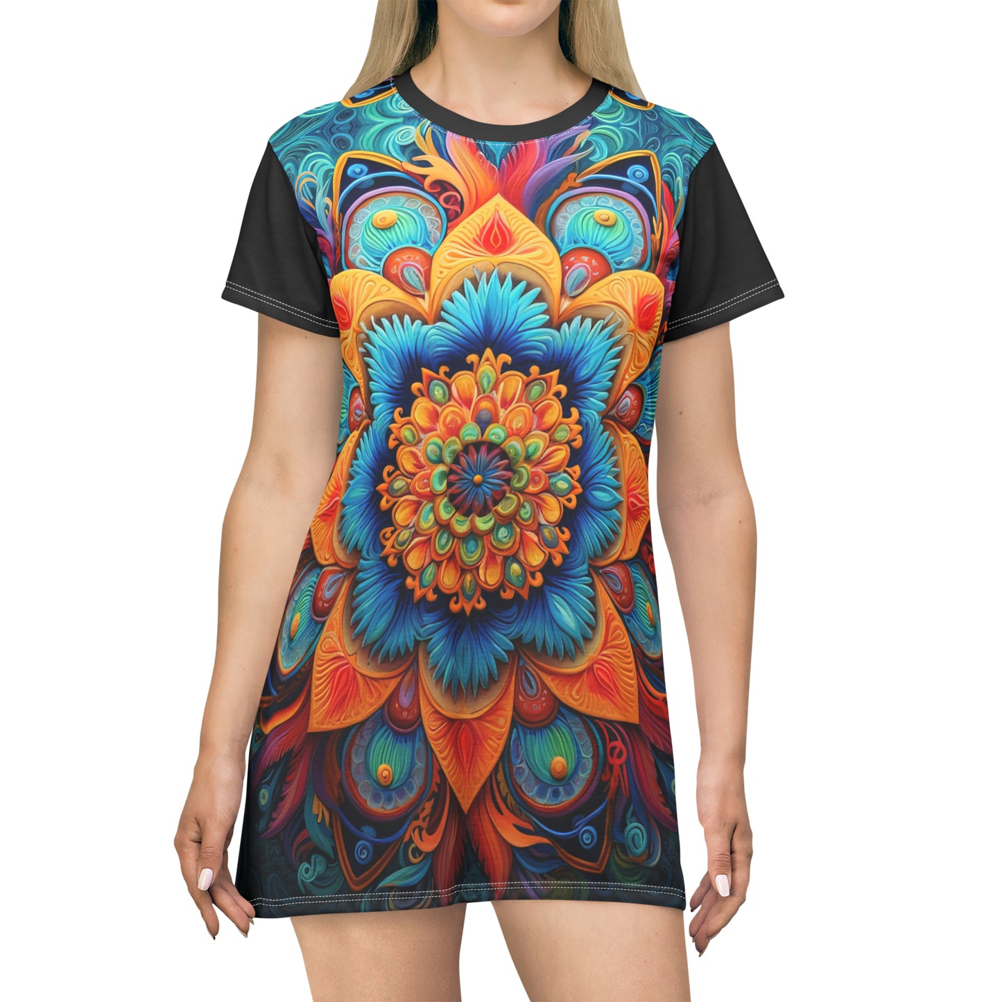 Floral Mandala - Artsy T-Shirt Dress