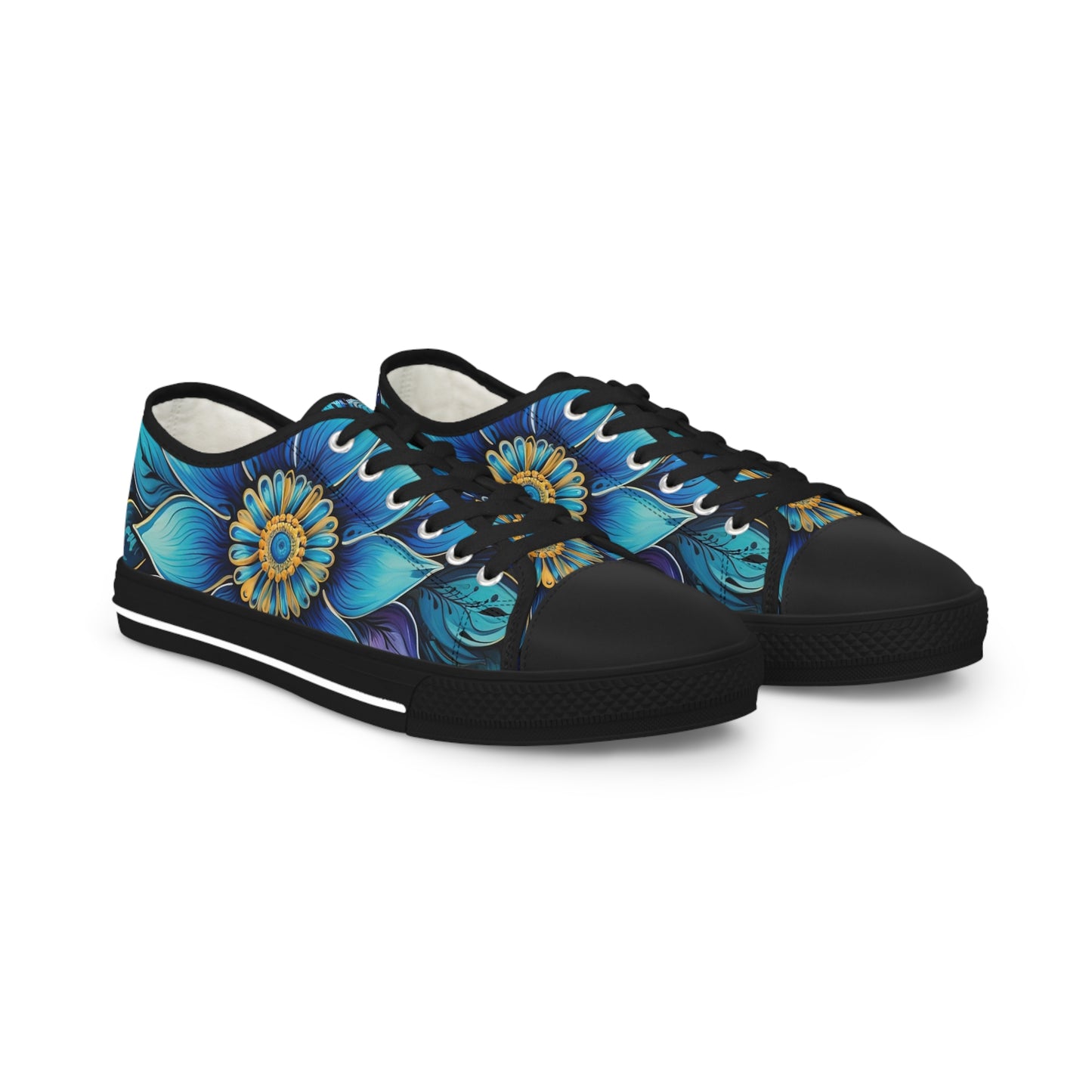 Blue Floral Mandala - Men's Sneakers