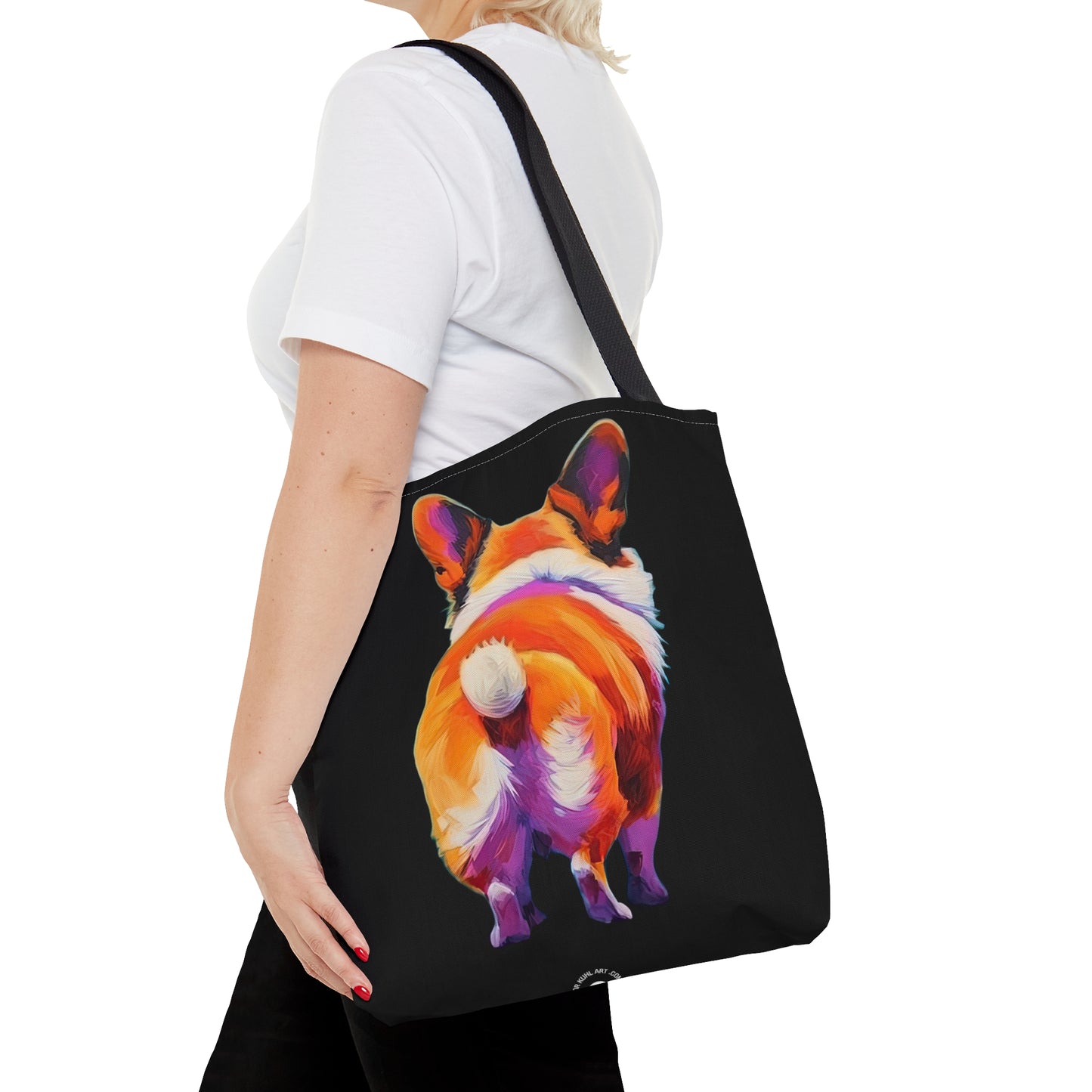 Corgi Butt in Black - Artistic Tote Bag