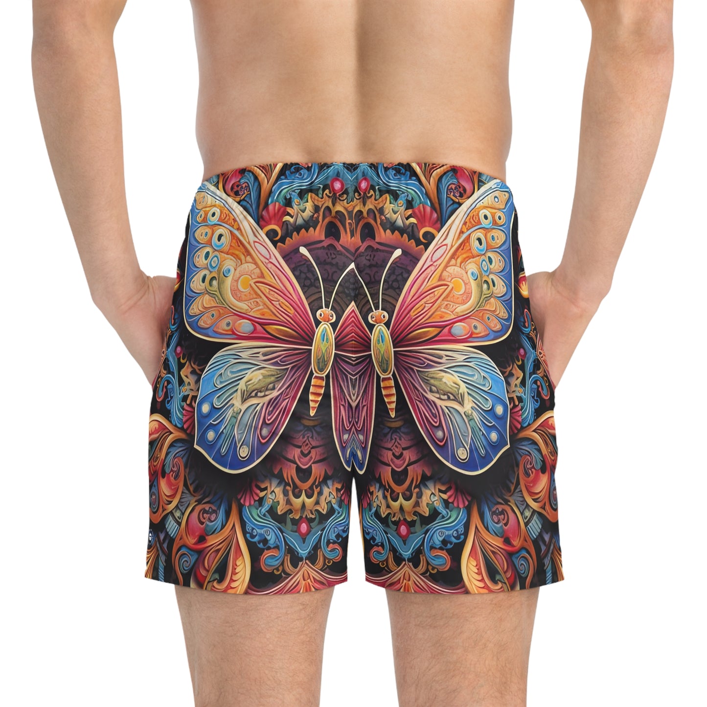 Butterfly Mandala - Artsy Swim Trunks