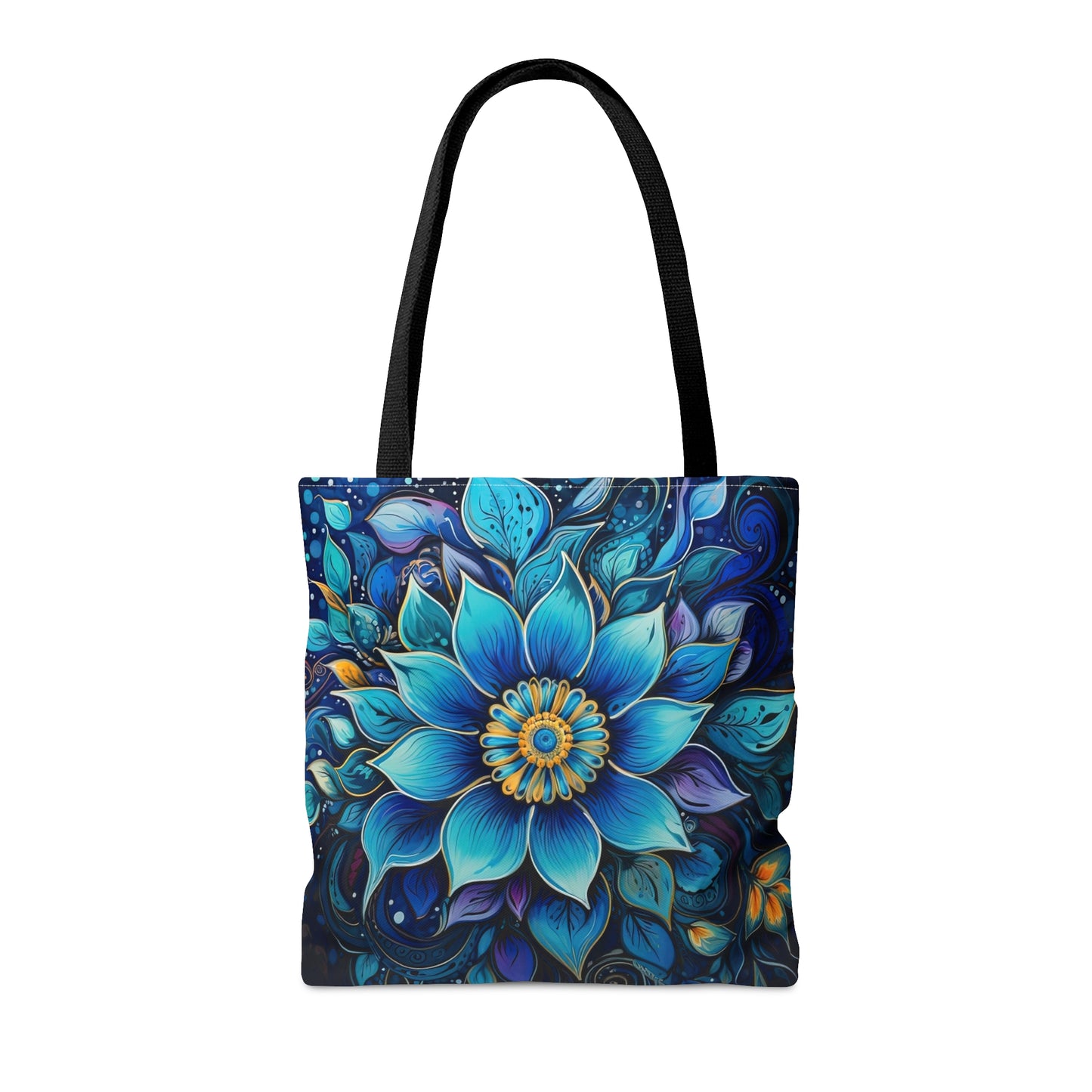 Blue Floral Mandala - Artistic Tote Bag