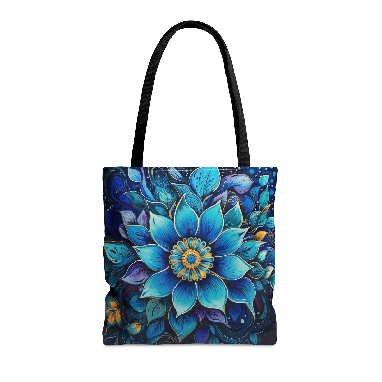 Blue Floral Mandala - Artistic Tote Bag