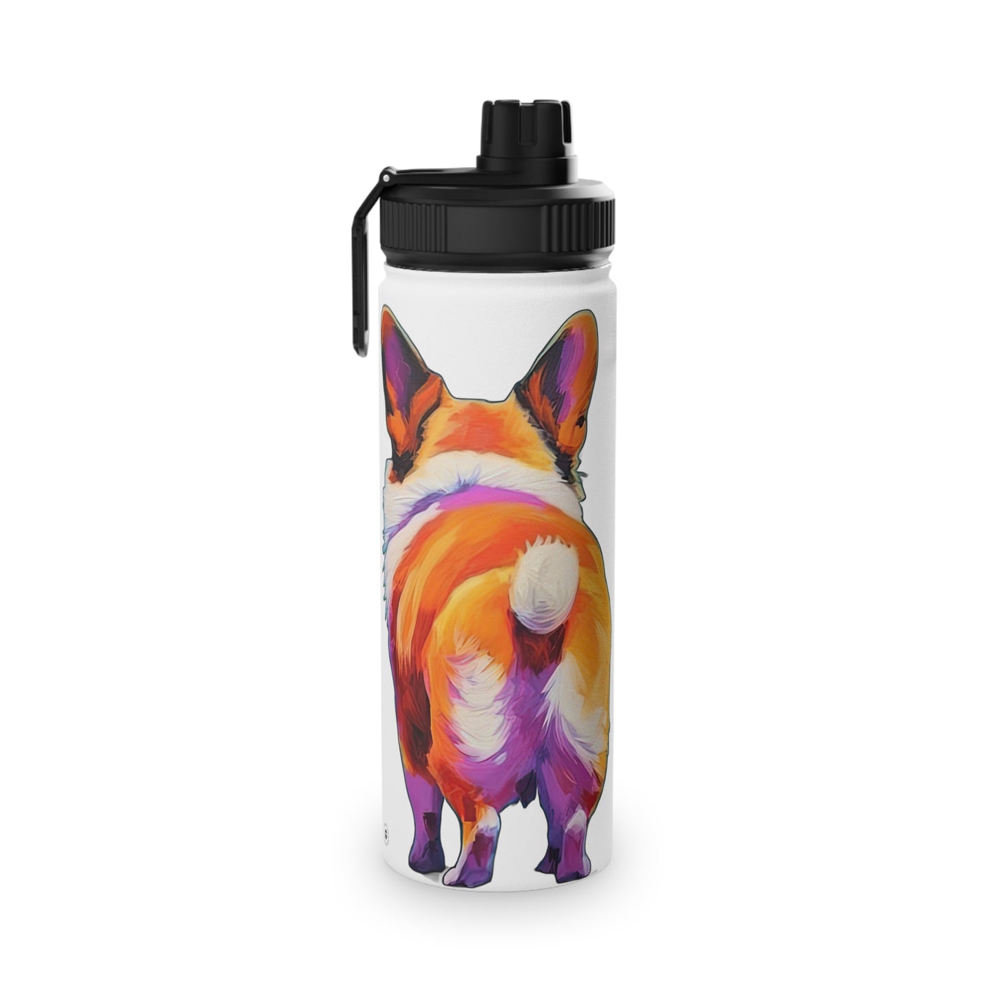 Corgi Butt in White - Water Bottle