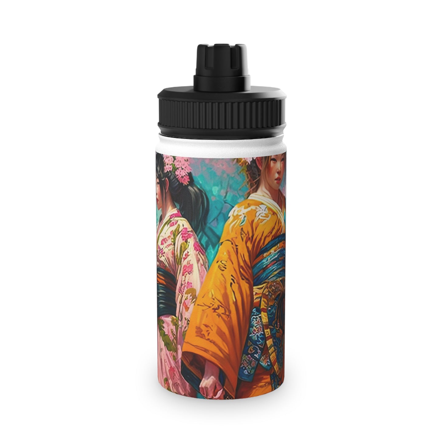 Cherry Blossom Tiger Geishas - Water Bottle