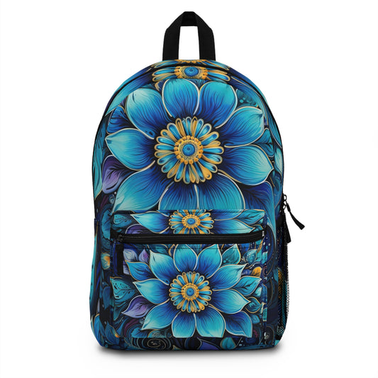 Blue Floral Mandala - Artsy Backpack