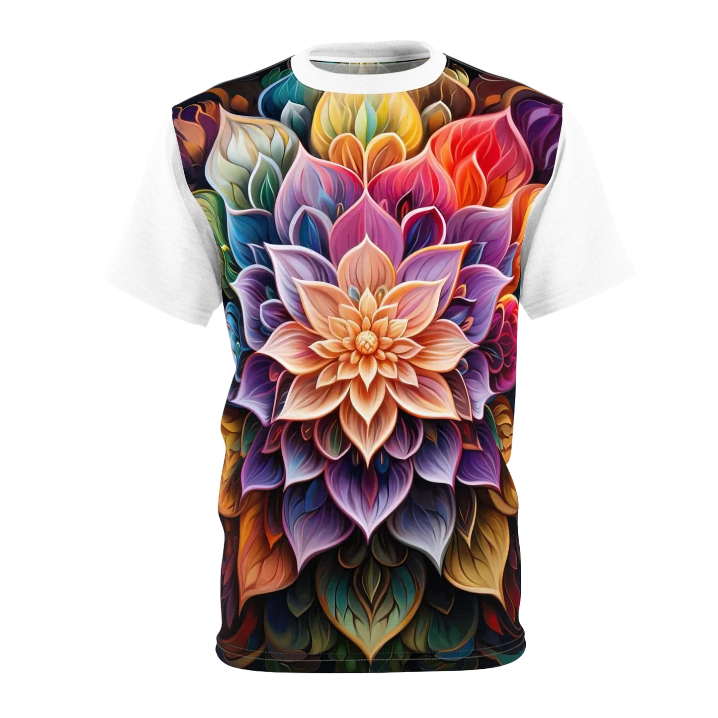 Lotus Mandala in White - Fashion Tee