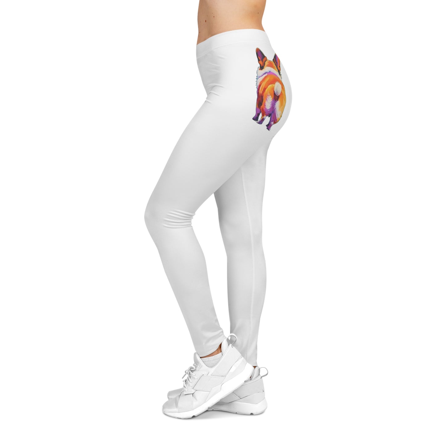 Corgi Butt in White - Artistic Leggings