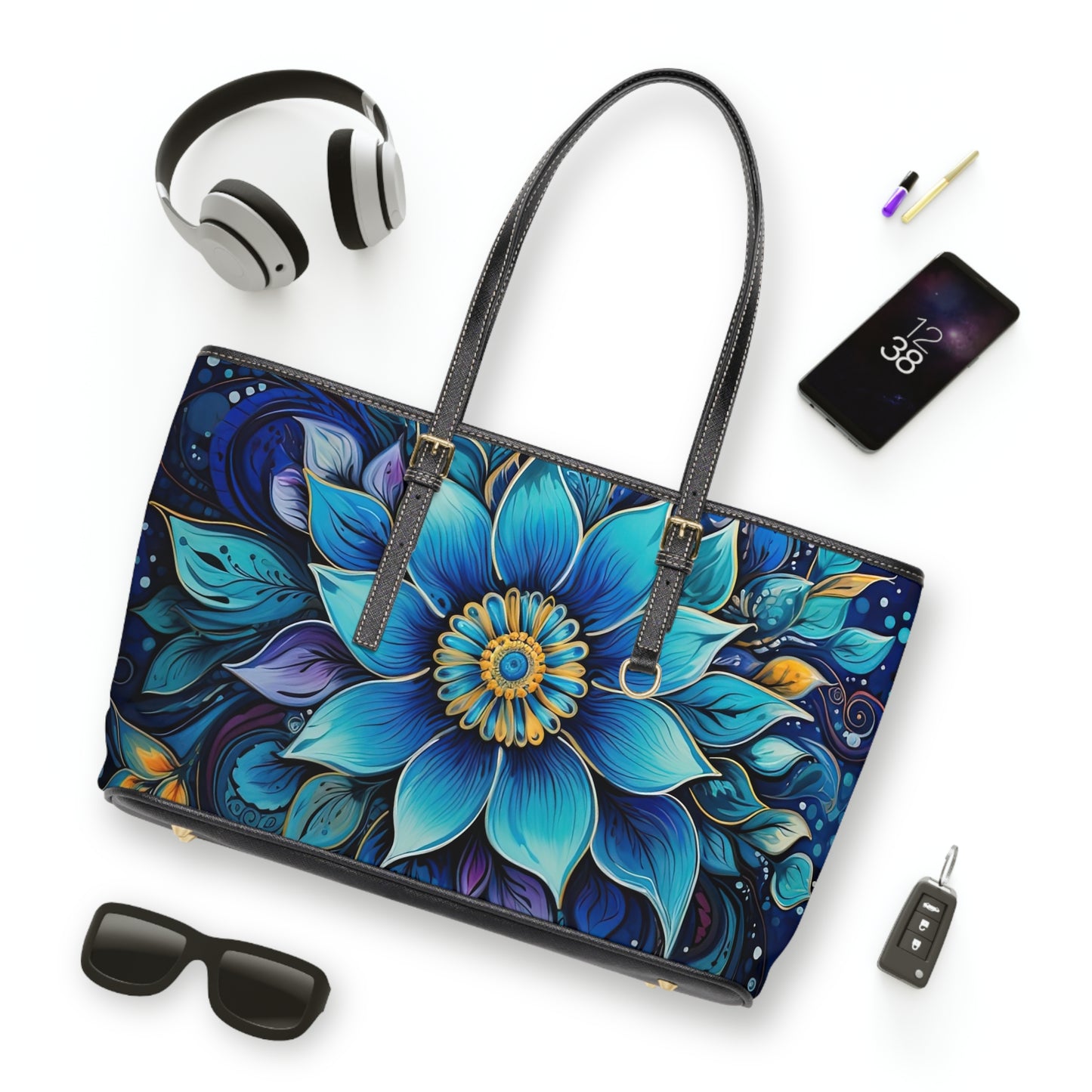 Blue Floral Mandala - Big Bag