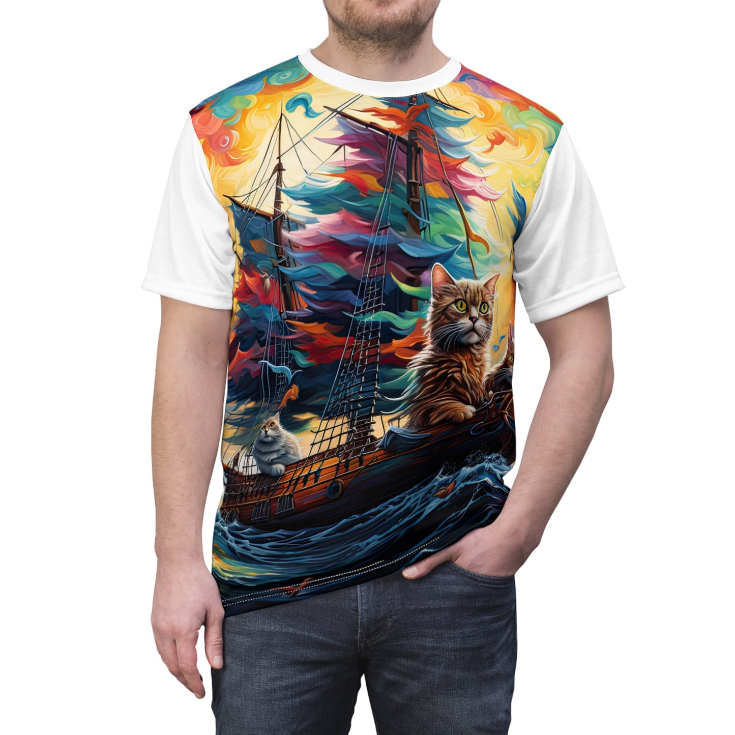 Sea Cats in White - Fashion Tee