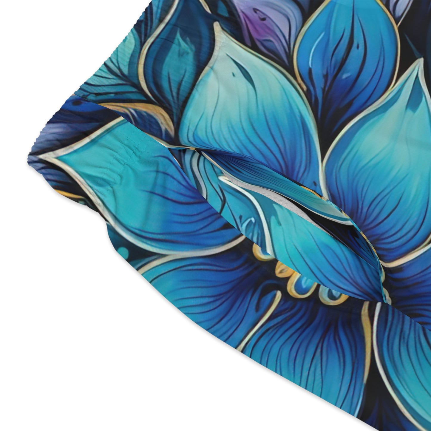 Blue Floral Mandala - Artsy Swim Trunks