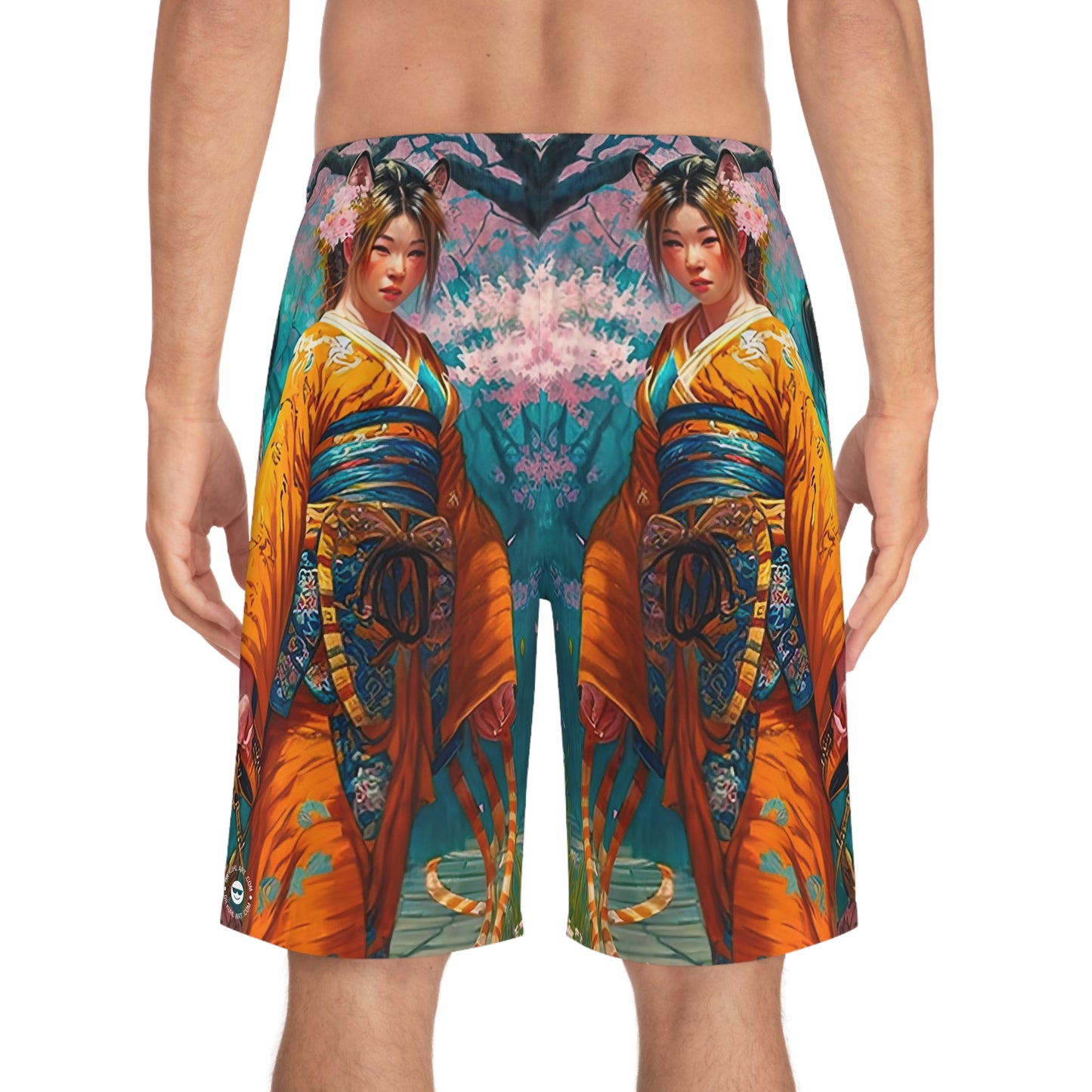 Geisha in Orange - Artistic Board Shorts