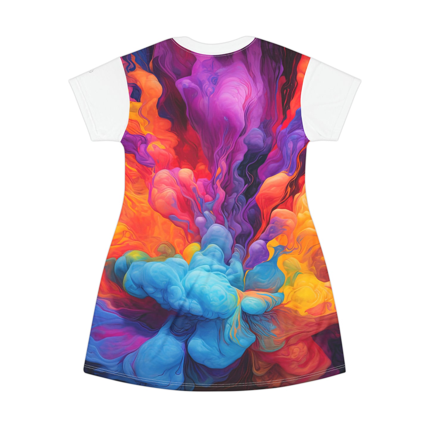 Elemental in White - Artsy T-Shirt Dress