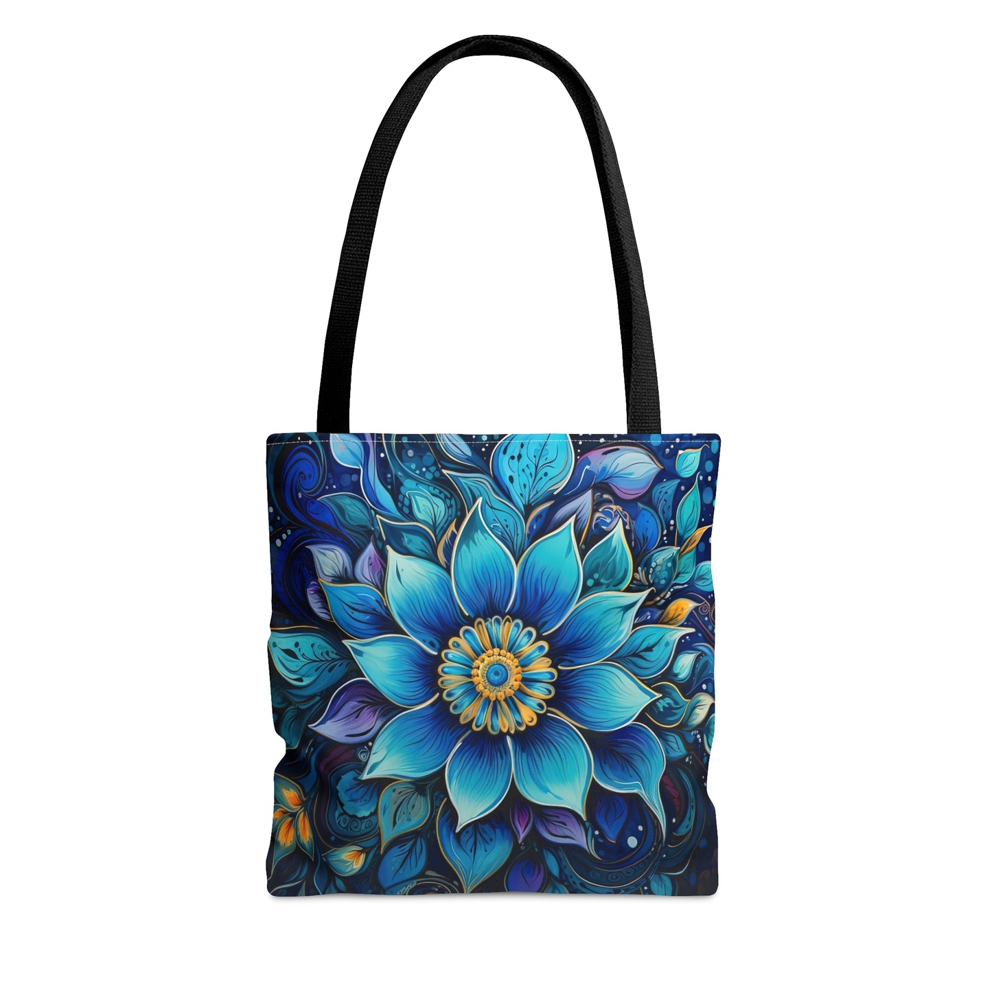 Blue Floral Mandala - Artistic Tote Bag