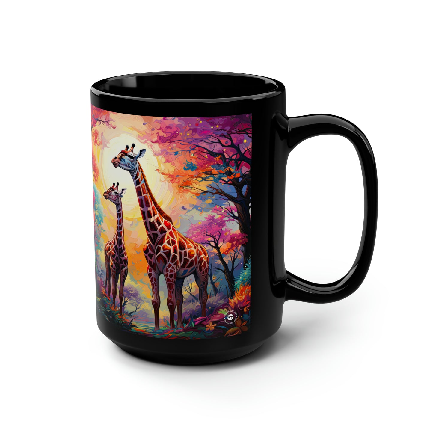 Giraffe Sunset - Mug Art