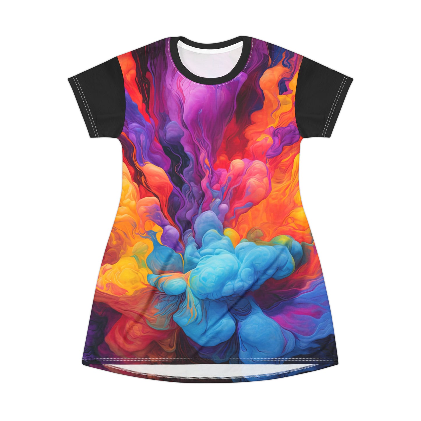 Elemental in Black - Artsy T-Shirt Dress