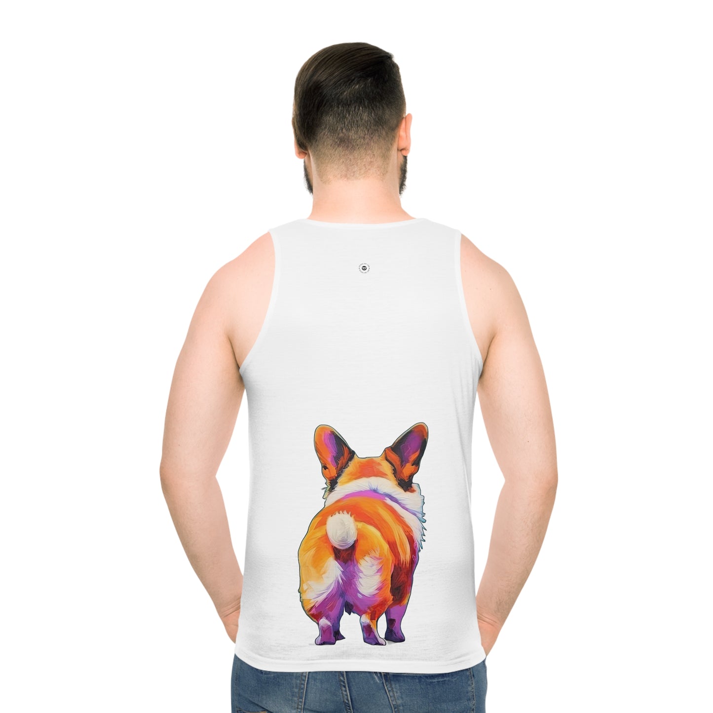 Corgi Butt in White - Tank Top