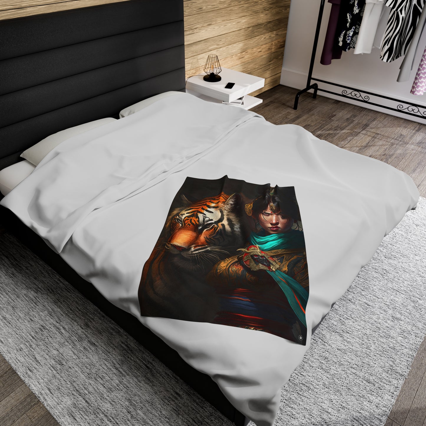 Bengal Tiger Goddess - Artsy Throw Blanket