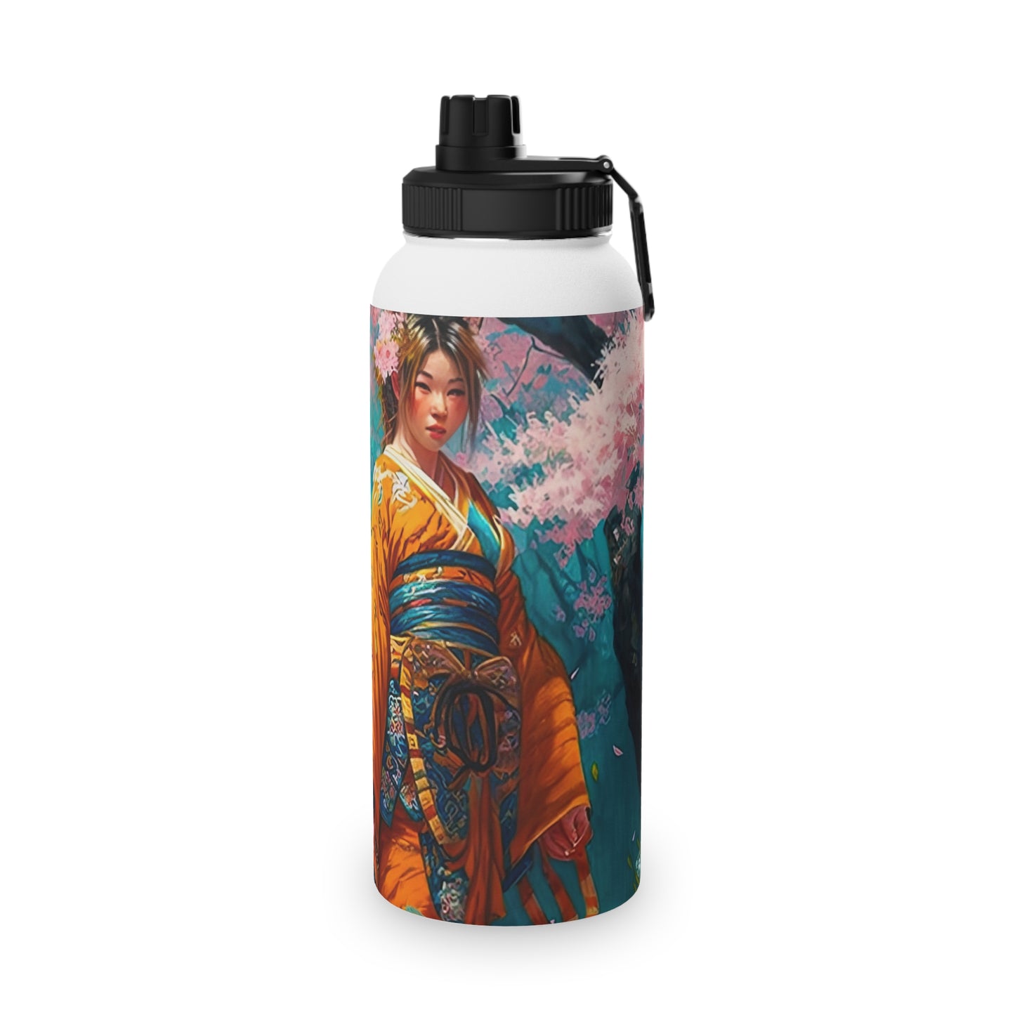 Cherry Blossom Tiger Geishas - Water Bottle