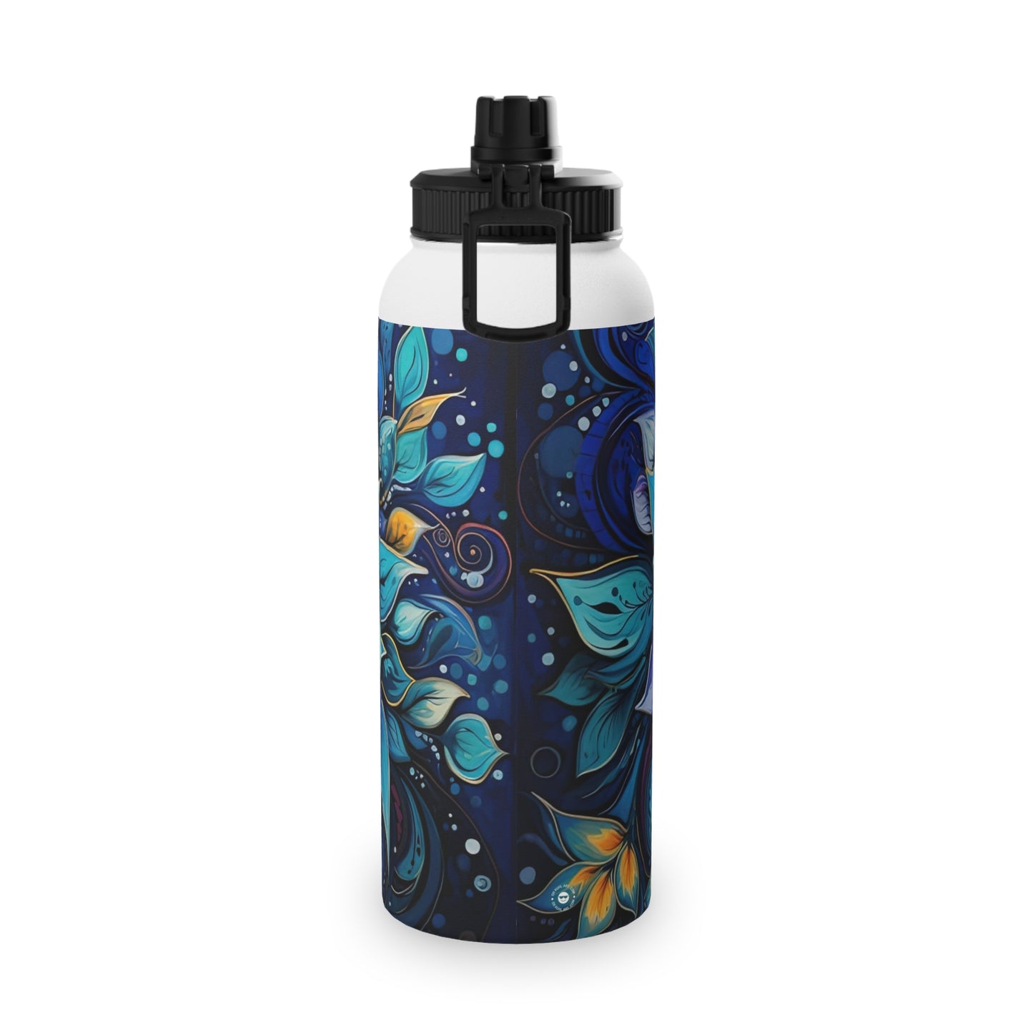 Blue Floral Mandala - Water Bottle